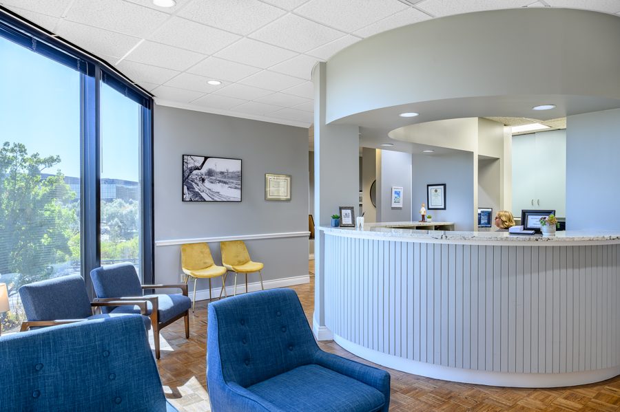 The front desk and waiting area